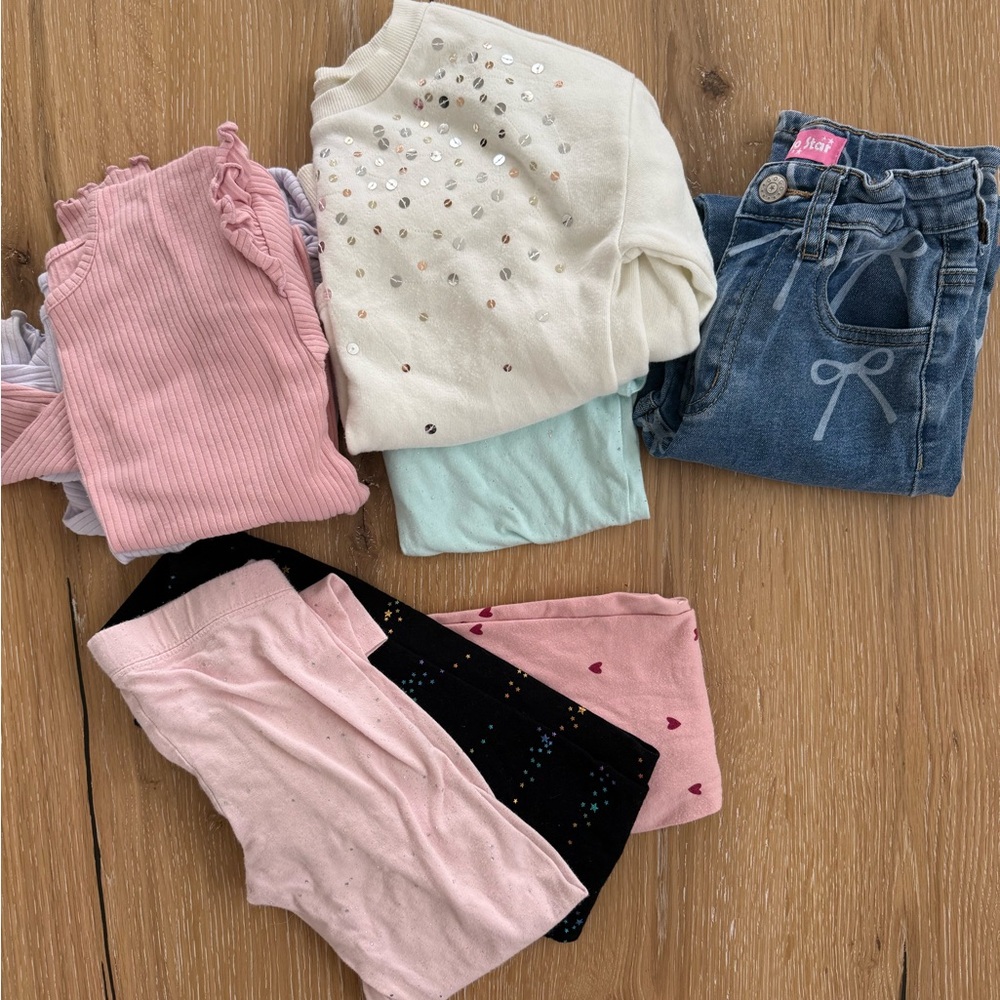 Girls' Clothing Bundle with Jeans leggings and Tops! 🎀💕